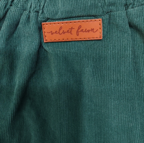 Velvet Fawn Baby Girl Skirt Sz 12- 18M Emerald Green Soft Corduroy Elastic Waist - Picture 6 of 7